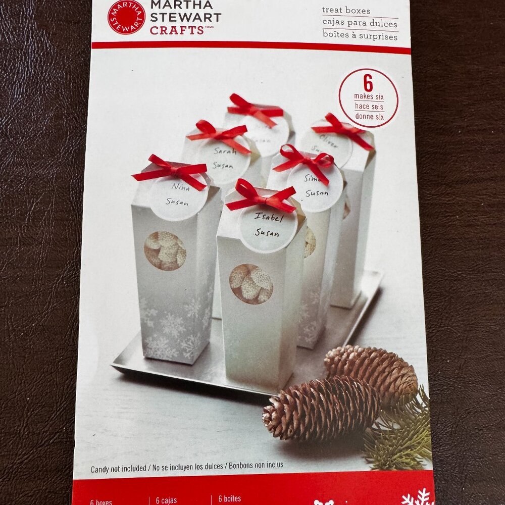 NEW Martha Stewart Silver Holidays Frosty Elegance Christmas Treat Boxes 6 Pack